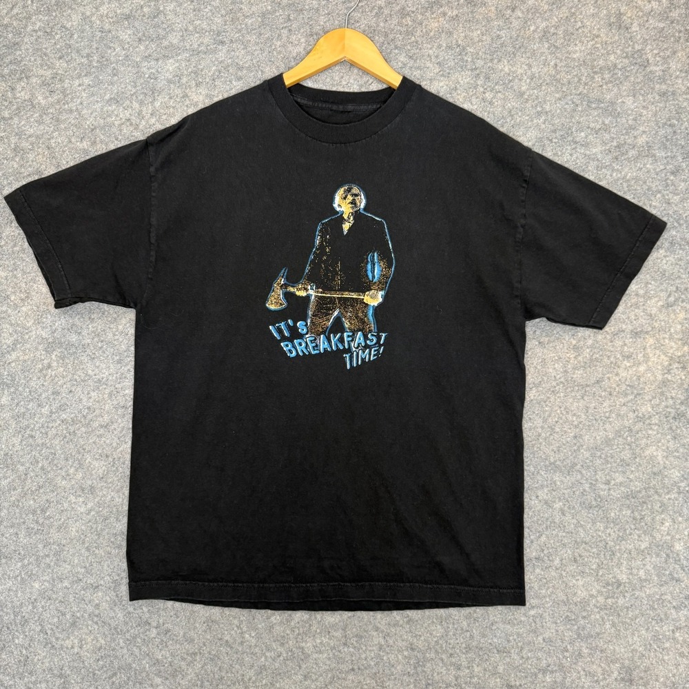 It's Breakfast Time Horror Movie Shirt Mens XL Axe Graphic Tee Y2k 90s ? - Picture 1 of 6